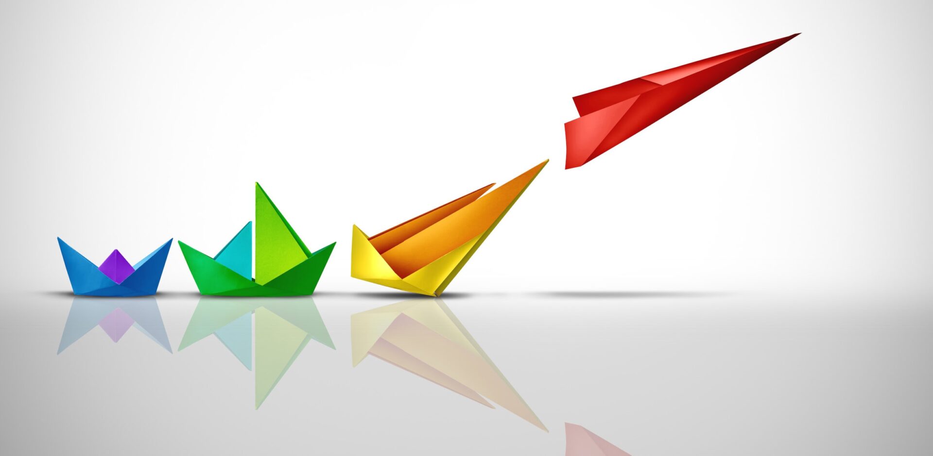 Creative Innovative Solution and Innovation And Breakthrough Progress as a Business Development Concept and growth strategy or taking off success as a motivational metaphor a start up taking off. By freshidea - AdobeStock
